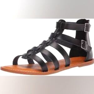 Amazon Essentials Women's Gladiator Flat Sandal, Black,